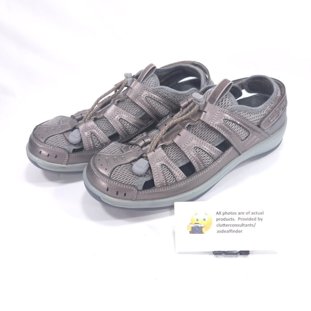 Orthofeet Verona Mesh Bungee Sandals Womens Size 8.5 A Narrow 997 Gray